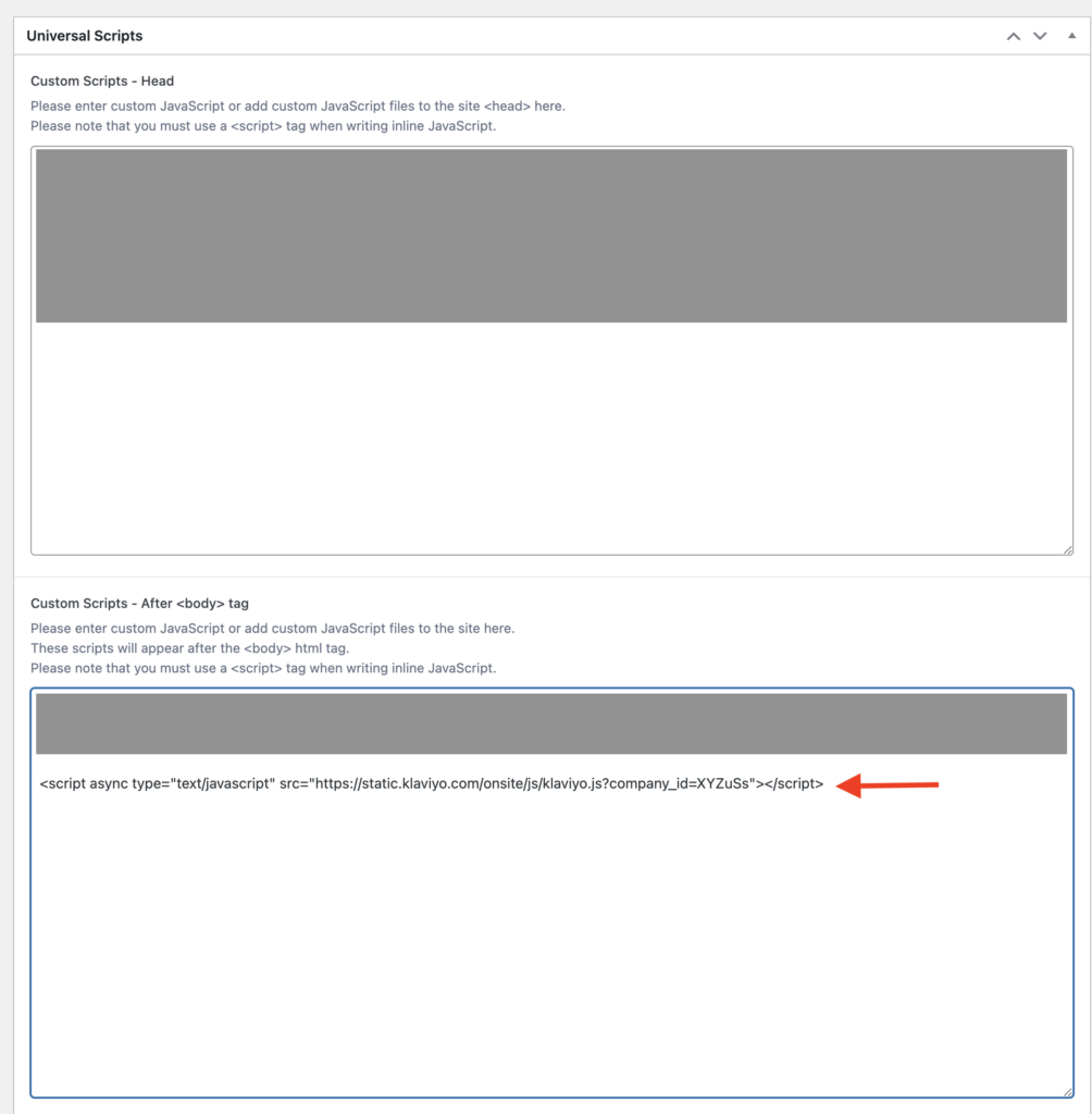 Facebook pixel script in Spectra